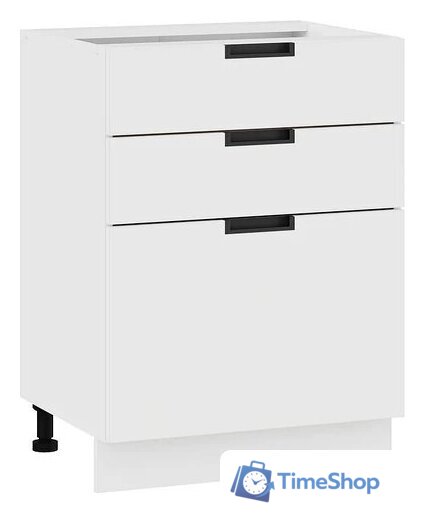Шкаф напольный Трия Гренада 1Н6Я3 (белый/холст белый) - Изображение №1 — Интернет-магазин Time-Shop