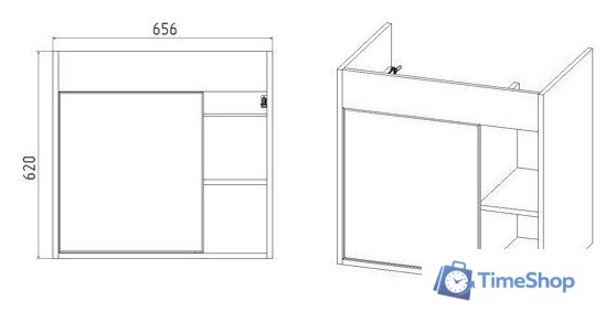  Viant Тумба под умывальник Бостон Como 70 VBOS70COG-T1STP - Изображение №4 — Интернет-магазин Time-Shop