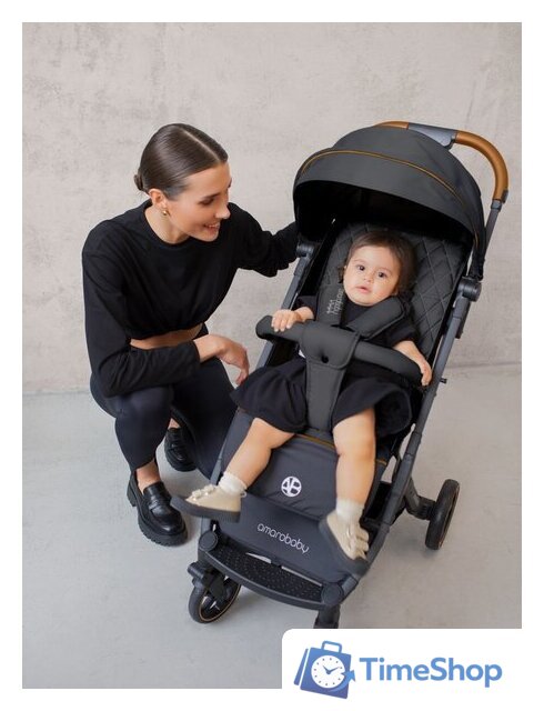 Коляска прогулочная «книга» Amarobaby Airy (черный) - Изображение №8 — Интернет-магазин Time-Shop