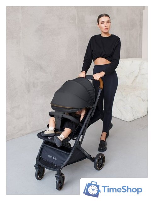 Коляска прогулочная «книга» Amarobaby Airy (черный) - Изображение №6 — Интернет-магазин Time-Shop
