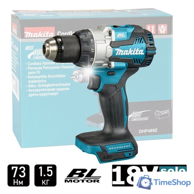 Ударная дрель-шуруповерт Makita DHP489Z (без АКБ) - Изображение №2 — Интернет-магазин Time-Shop