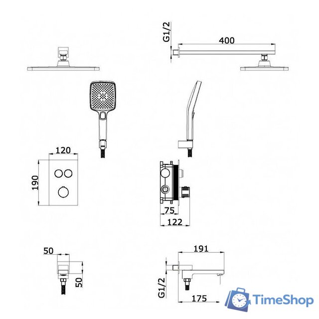 Душевая система  Vieir V25006-3 - Изображение №2 — Интернет-магазин Time-Shop