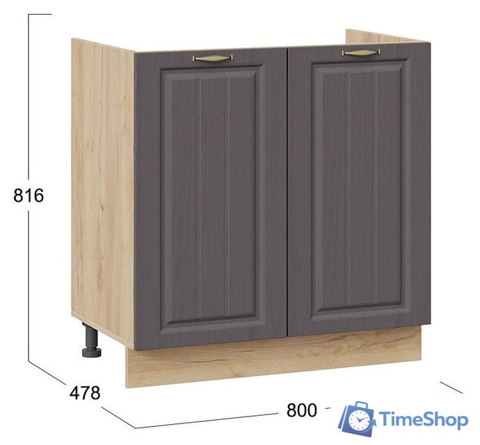 Шкаф напольный Трия Лина 1Н8М (дуб крафт золотой/графит) - Изображение №3 — Интернет-магазин Time-Shop