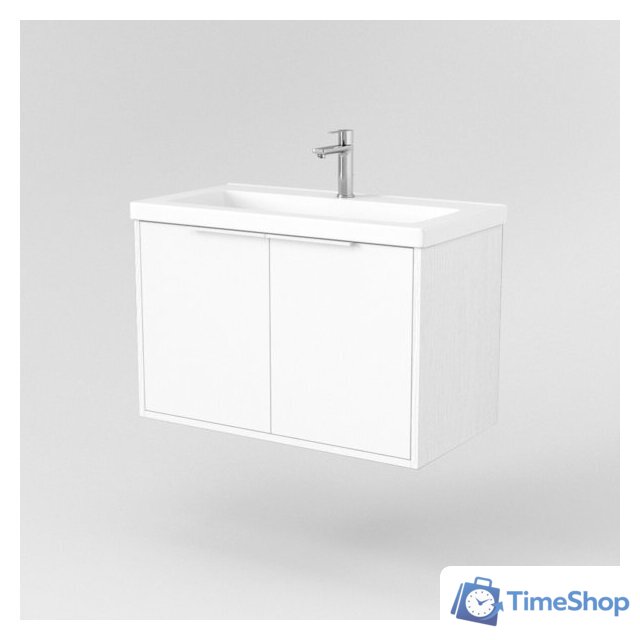  Дабер Тумба под умывальник 018 Тобага/Эридан 80 Т18.8Т.0.5Б (белый древесный/ручка белая) - Изображение №2 — Интернет-магазин Time-Shop