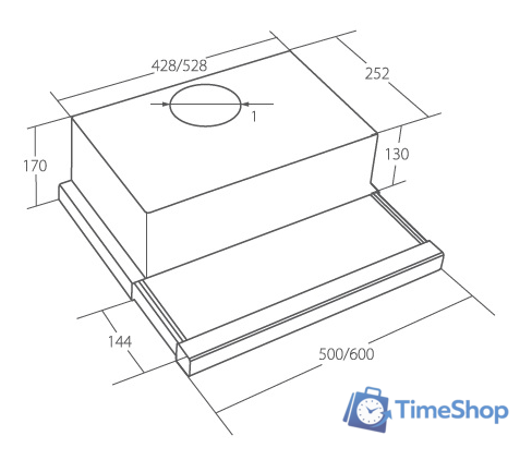 Кухонная вытяжка Akpo Light 50 WK-7 (черный) - Изображение №2 — Интернет-магазин Time-Shop