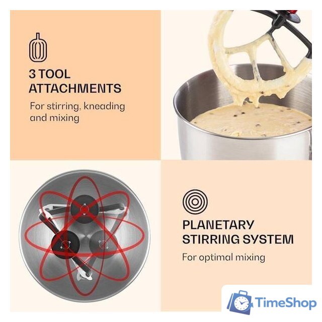 Кухонная машина Klarstein Lucia Rossa (красный) - Изображение №4 — Интернет-магазин Time-Shop