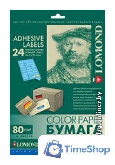 Самоклеящаяся бумага Lomond 24 деления А4 80 г/кв.м. 50 листов 2140165 - Изображение №1 — Интернет-магазин Time-Shop