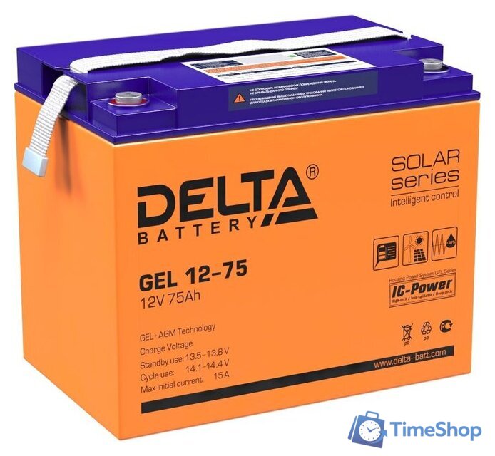 Аккумулятор для ИБП Delta GEL 12-75 (12В/75 А·ч) - Изображение №1 — Интернет-магазин Time-Shop