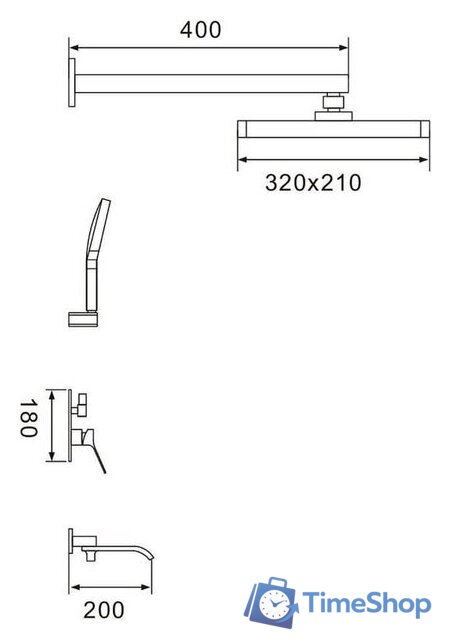 Душевая система  Shevanik S4035H - Изображение №2 — Интернет-магазин Time-Shop
