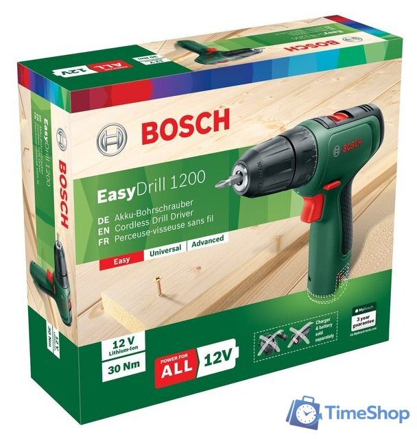 Дрель-шуруповерт Bosch EasyDrill 1200 06039D3005 (без АКБ) - Изображение №4 — Интернет-магазин Time-Shop