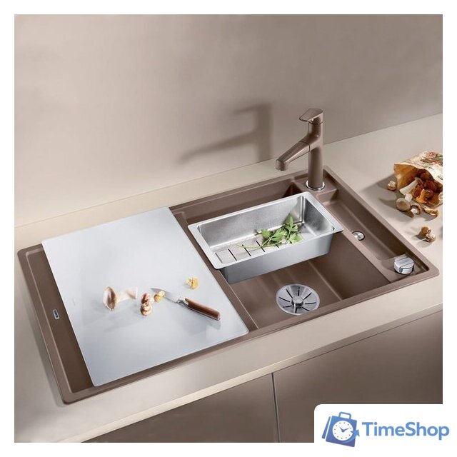 Кухонная мойка Blanco Axia III 5 S 523224 (кофе, стеклянная доска) - Изображение №1 — Интернет-магазин Time-Shop