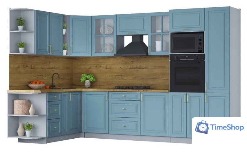 Готовая кухня Интерлиния Мила Шато 1.88x3.2 ВТ левая (океан/океан/дуб бунратти) - Изображение №1 — Интернет-магазин Time-Shop