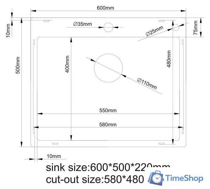 Кухонная мойка Asteria A6050S-D (сатин декор) - Изображение №4 — Интернет-магазин Time-Shop