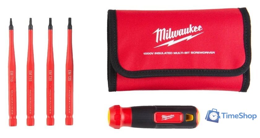 Набор отвертка с битами Milwaukee 4932493658 (5 предметов) - Изображение №1 — Интернет-магазин Time-Shop