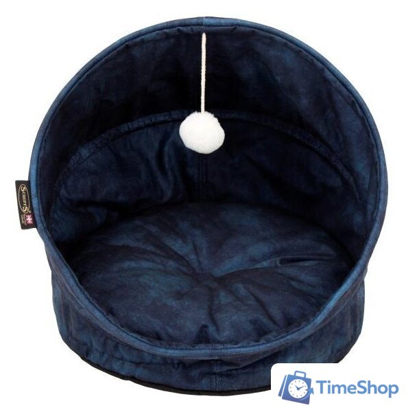 Лежак Scruffs Kensington Cat Cave 661808 (синий) - Изображение №1 — Интернет-магазин Time-Shop