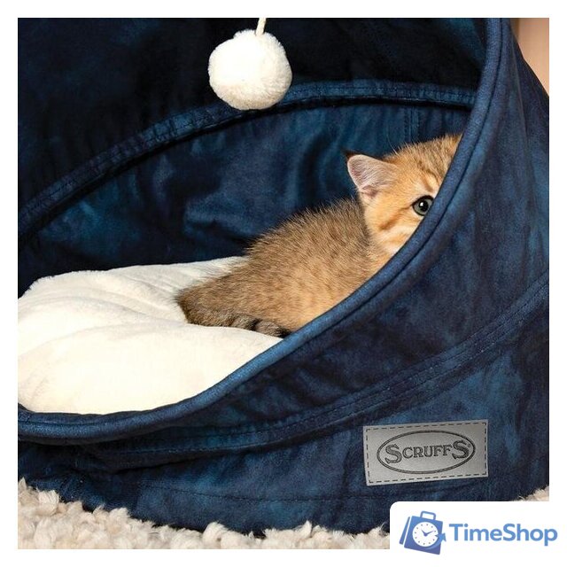 Лежак Scruffs Kensington Cat Cave 661808 (синий) - Изображение №2 — Интернет-магазин Time-Shop