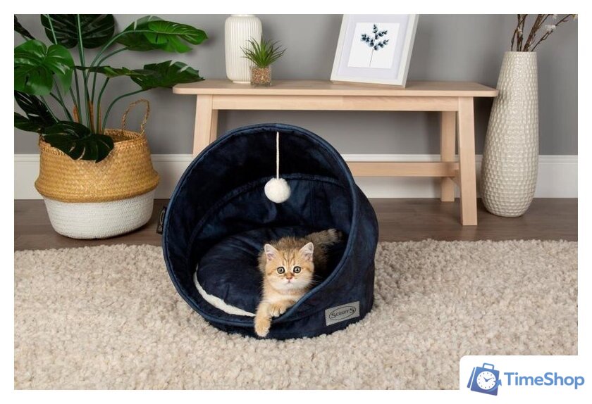 Лежак Scruffs Kensington Cat Cave 661808 (синий) - Изображение №4 — Интернет-магазин Time-Shop