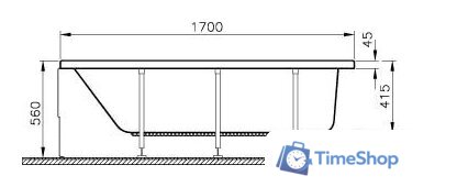 Ванна Vitra Neon 170x75 (прямоугольная) - Изображение №3 — Интернет-магазин Time-Shop