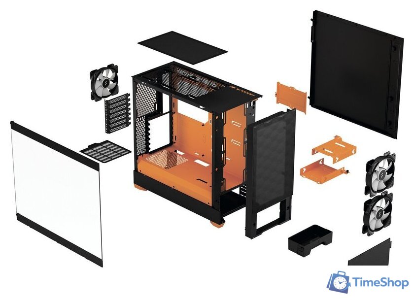 Корпус Fractal Design Pop Air RGB Orange Core TG Clear Tint FD-C-POR1A-05 - Изображение №2 — Интернет-магазин Time-Shop