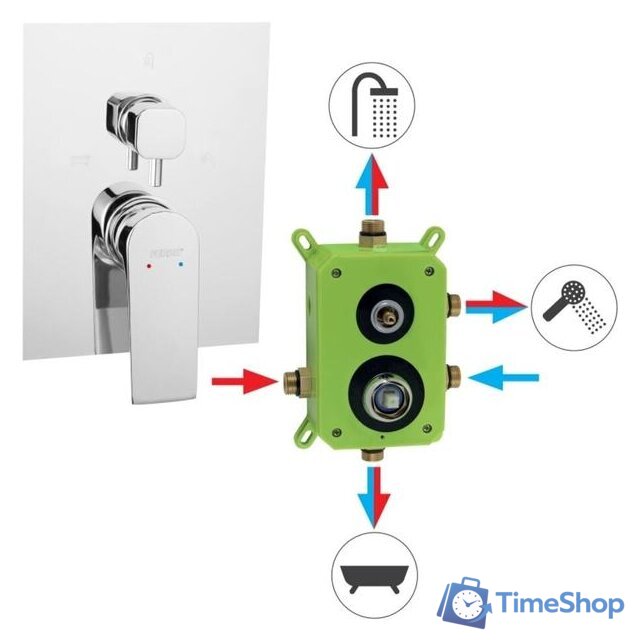 Смеситель Ferro Algeo Square BAQ7P3BOX - Изображение №2 — Интернет-магазин Time-Shop