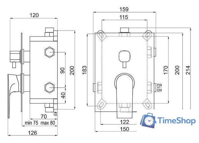 Смеситель Ferro Algeo Square BAQ7P3BOX - Изображение №3 — Интернет-магазин Time-Shop