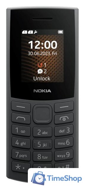 Кнопочный телефон Nokia 106 (2023) Dual SIM TA-1564 (угольный) - Изображение №2 — Интернет-магазин Time-Shop