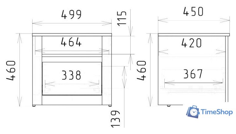 Тумба Рэйгрупп Bromo ТК-09 1Y 50x46x45 ТК-09 VL (дуб веллингтон) - Изображение №2 — Интернет-магазин Time-Shop