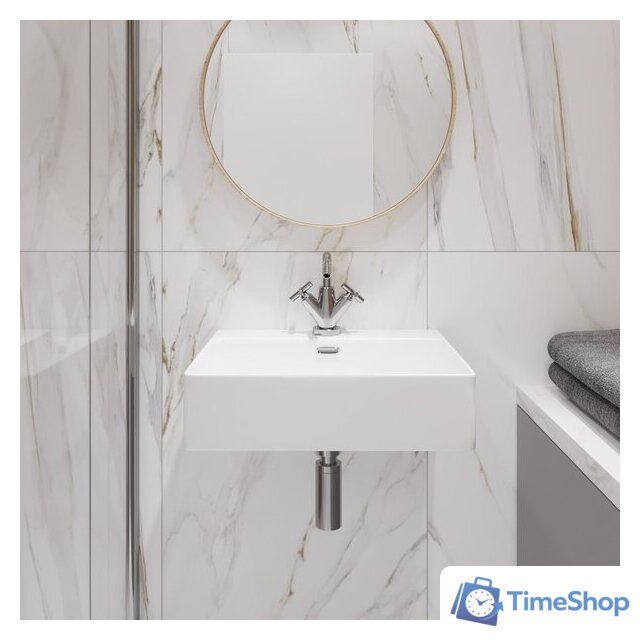 Умывальник Lauter 21478 + клапан 21190W + сифон 21635W (белый матовый) - Изображение №9 — Интернет-магазин Time-Shop