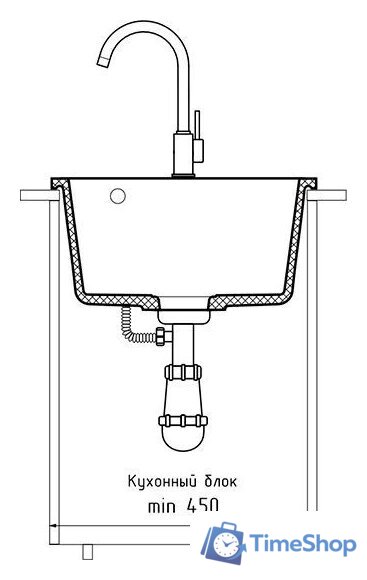 Кухонная мойка GranFest Urban GF-UR-644 (серый) - Изображение №3 — Интернет-магазин Time-Shop