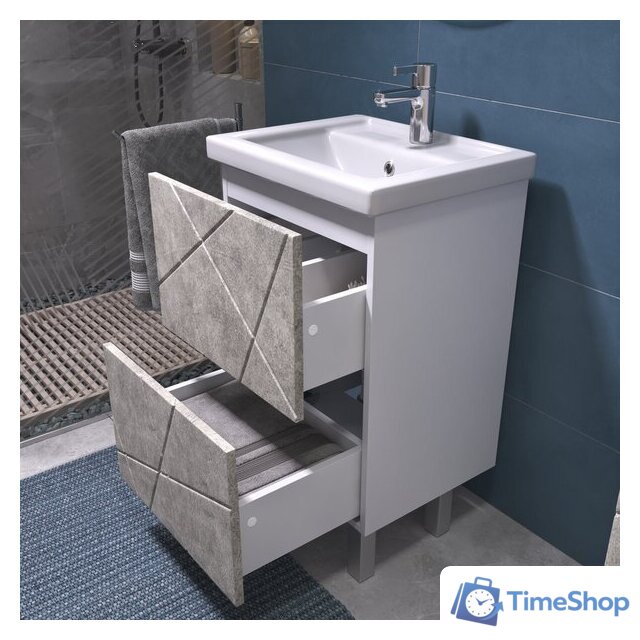  Vigo Тумба под умывальник Geometry 500-0-2 Фостер (бетон) - Изображение №4 — Интернет-магазин Time-Shop