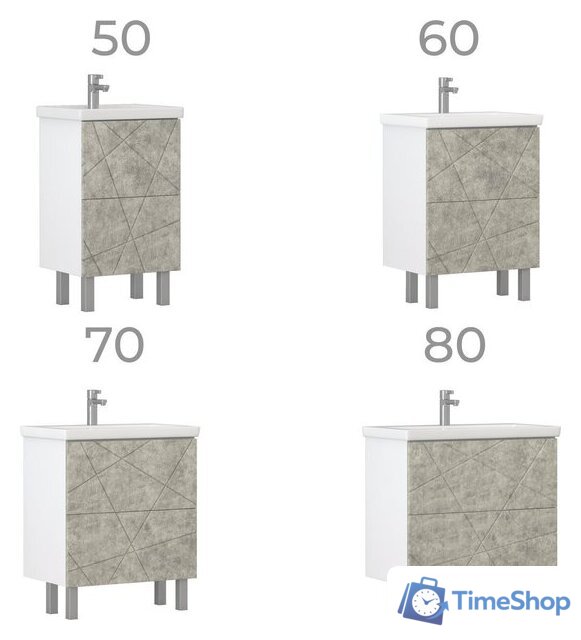  Vigo Тумба под умывальник Geometry 500-0-2 Фостер (бетон) - Изображение №7 — Интернет-магазин Time-Shop