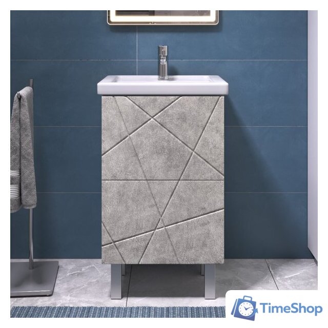  Vigo Тумба под умывальник Geometry 500-0-2 Фостер (бетон) - Изображение №3 — Интернет-магазин Time-Shop