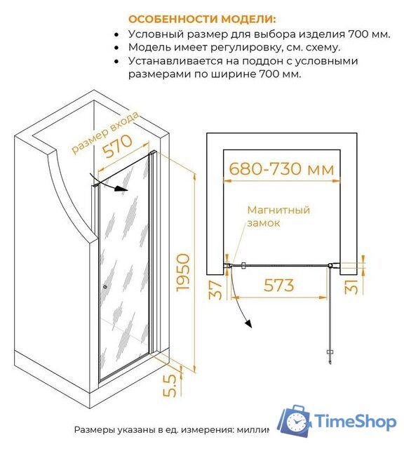 Душевая дверь RGW PA-03 54080307-101 - Изображение №6 — Интернет-магазин Time-Shop