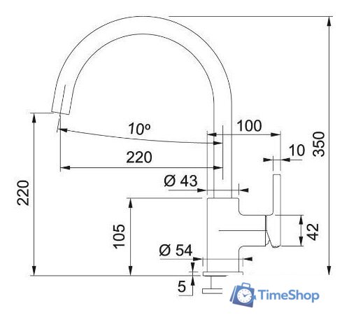 Смеситель Franke Lina XL 115.0626.020 (оникс) - Изображение №2 — Интернет-магазин Time-Shop