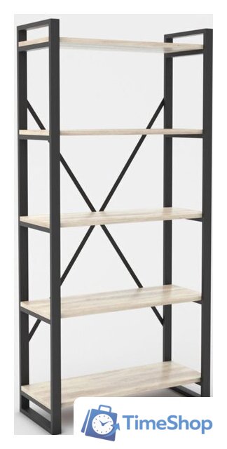 Стеллаж Hype Mebel Стандарт-2 80x170 (черный/древесина белая) - Изображение №1 — Интернет-магазин Time-Shop