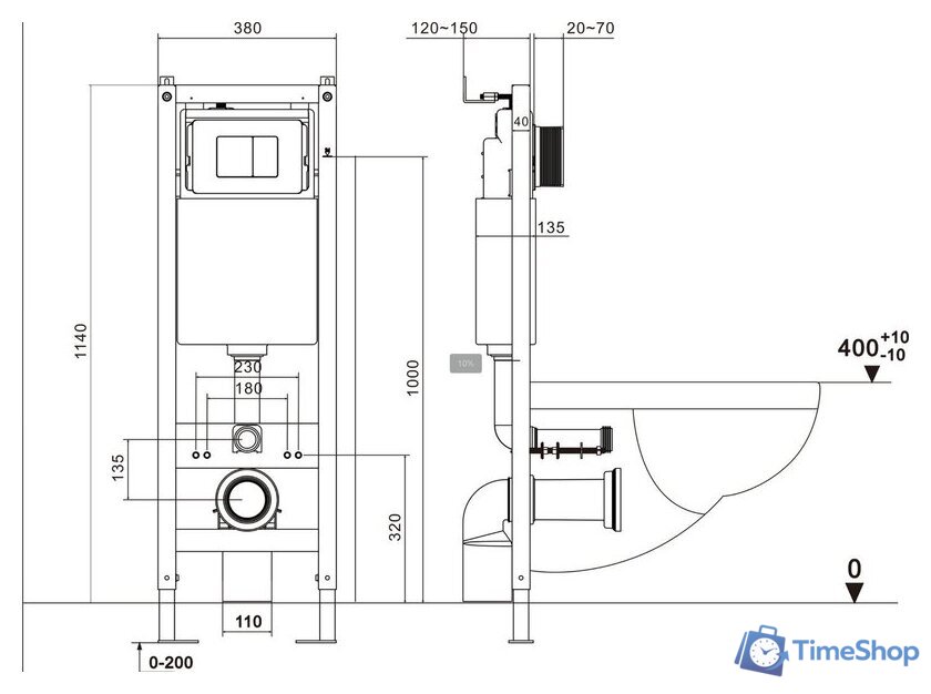 Унитаз подвесной Asten Readle Zentralmodul AR0601-135M - Изображение №22 — Интернет-магазин Time-Shop