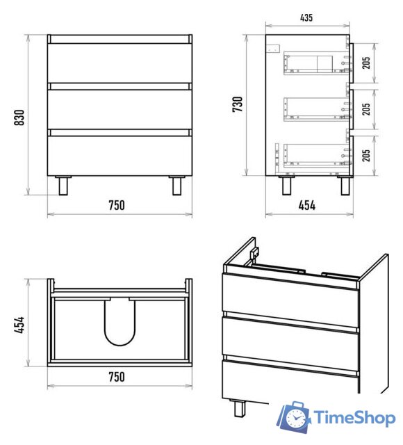  Misty Тумба под умывальник Victory 80 VIC-07080-50-03Я+11080-KL - Изображение №7 — Интернет-магазин Time-Shop