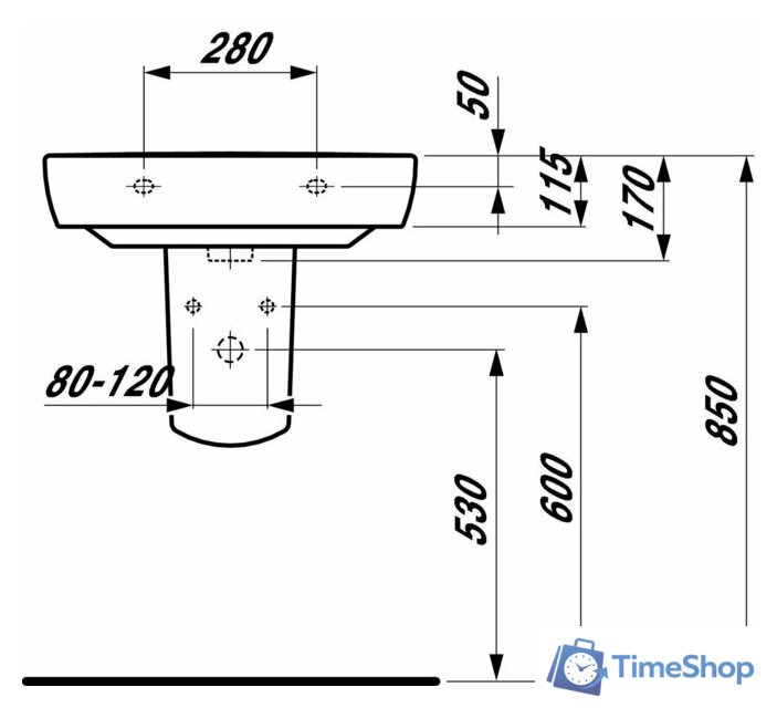 Умывальник Laufen PRO 8189520001041 60x48 - Изображение №4 — Интернет-магазин Time-Shop