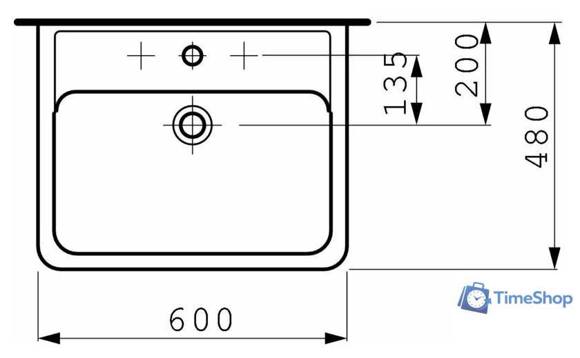 Умывальник Laufen PRO 8189520001041 60x48 - Изображение №7 — Интернет-магазин Time-Shop