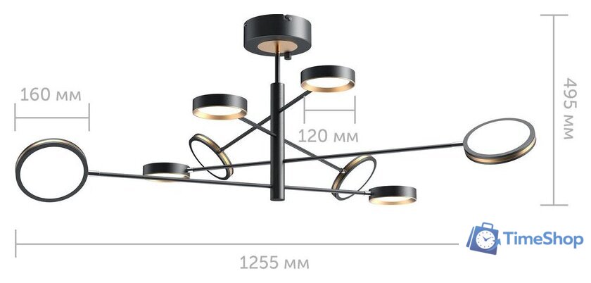 Люстра средней высоты Yeelight Arowana Chandelier C2103 YLDL029 (8 плафонов) - Изображение №6 — Интернет-магазин Time-Shop