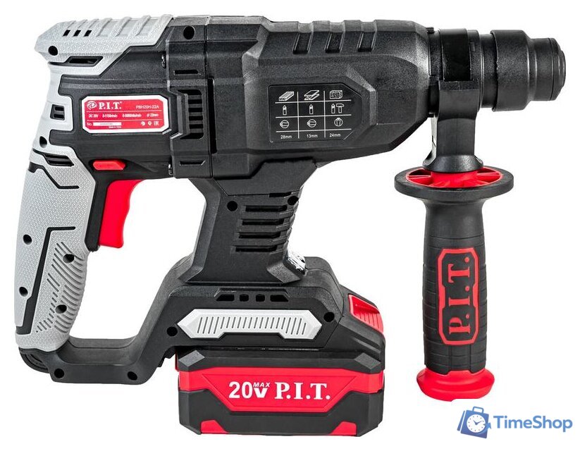 Перфоратор P.I.T. PBH20H-22A/1 (с 1-им АКБ, кейс) - Изображение №3 — Интернет-магазин Time-Shop
