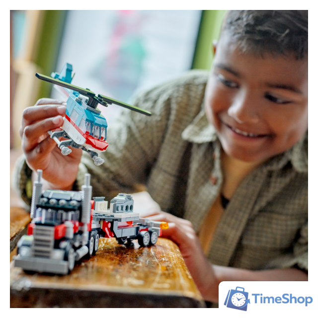 Конструктор LEGO Creator 31146 Грузовик-платформа с вертолетом 3в1 - Изображение №9 — Интернет-магазин Time-Shop