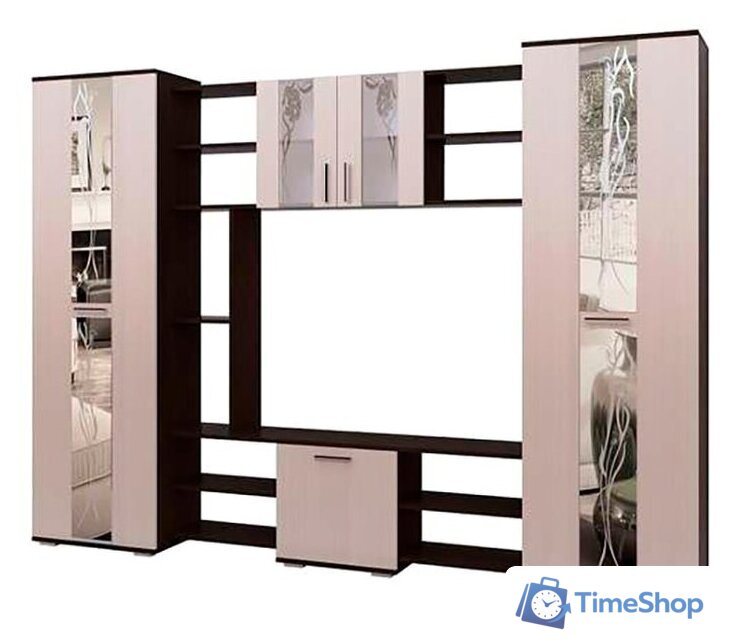 Стенка Памир Прага (венге цаво/дуб белфорт) - Изображение №1 — Интернет-магазин Time-Shop