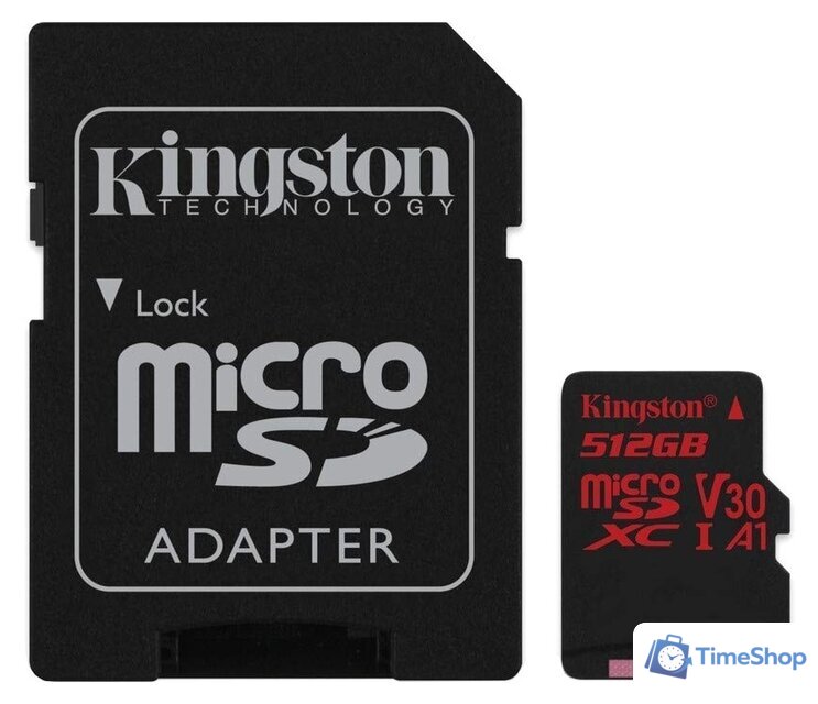 Карта памяти Kingston Canvas React SDCR/512GB microSDXC 512GB + адаптер - Изображение №1 — Интернет-магазин Time-Shop