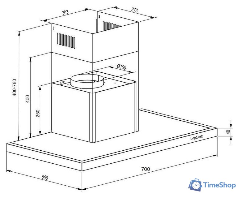 Кухонная вытяжка Schtoff AMG TD 700 Black (черный) - Изображение №2 — Интернет-магазин Time-Shop
