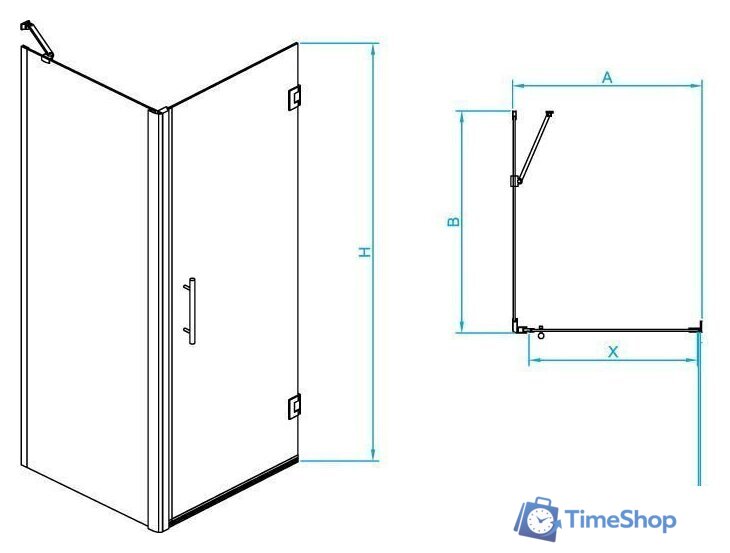 Душевой уголок RGW PA-36-B 41083690-014 90x100 (черный/прозрачное стекло) - Изображение №2 — Интернет-магазин Time-Shop