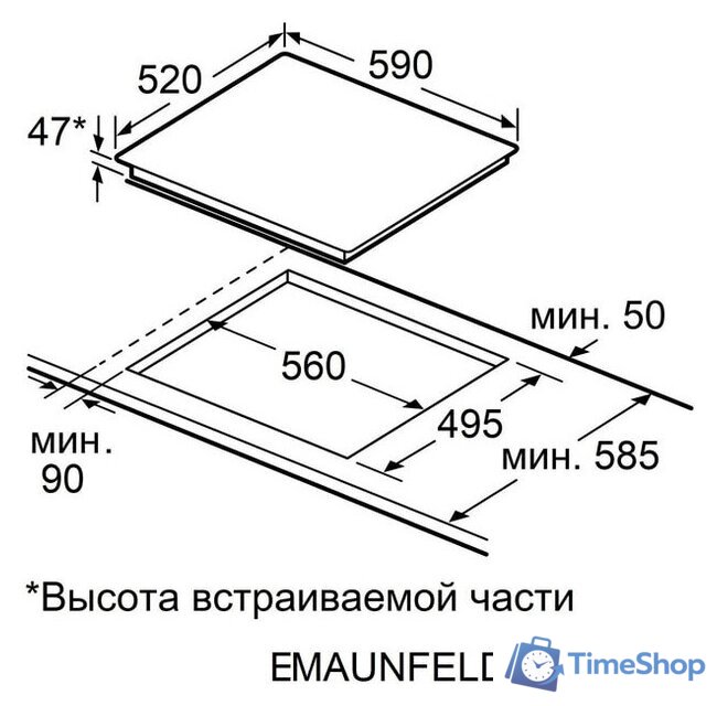 Варочная панель MAUNFELD CVCE594PBK - Изображение №8 — Интернет-магазин Time-Shop