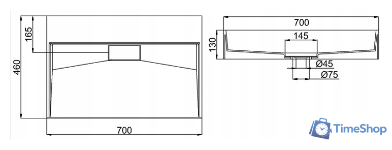 Умывальник Rea Goya 70 - Изображение №7 — Интернет-магазин Time-Shop