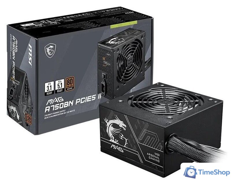 Блок питания MSI MAG A750BN PCIE5 II - Изображение №5 — Интернет-магазин Time-Shop