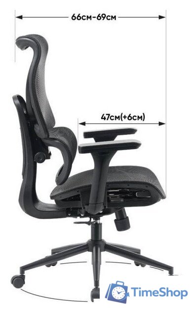 Офисное кресло myroo Office Wizard HS-3853H-1-B (black) - Изображение №3 — Интернет-магазин Time-Shop